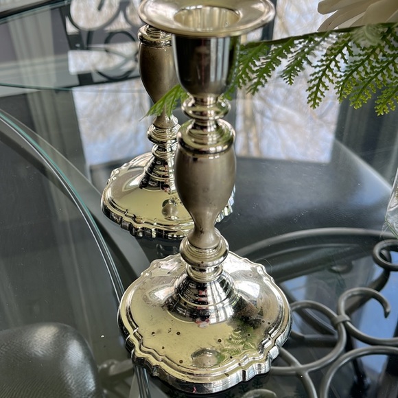 New vintage Pair of 7 in silver candle stick holders  never used - Picture 3 of 4